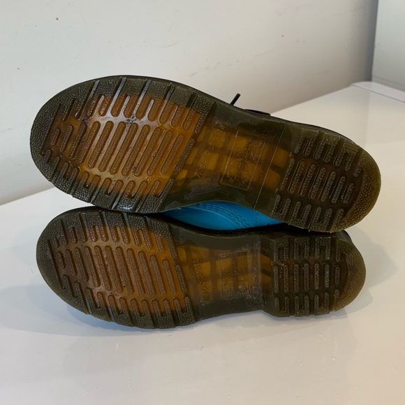 Dr. Doc Martens Sz 5 Air Wair Turquoise Patent Boots - Picture 8 of 13